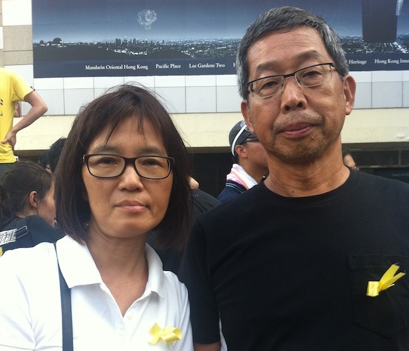 Occupy Central Protest: Winnie Wong, 55 and Victor Ma, 59 Occupy Central Protest: Winnie Wong, 55 and Victor Ma, 59