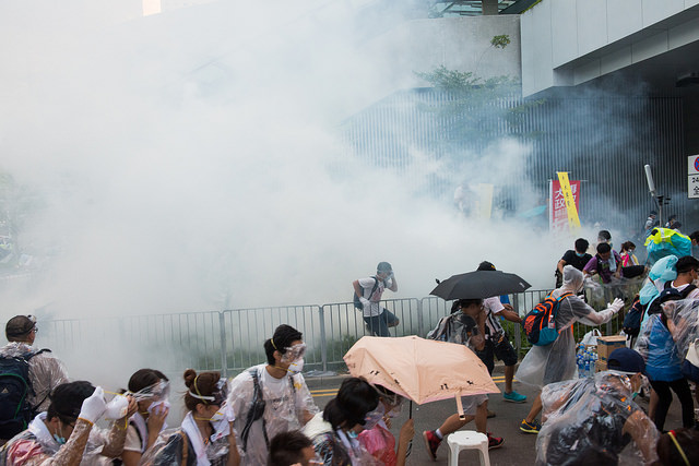 Hong Kong tear gas protestors Hong Kong tear gas protestors