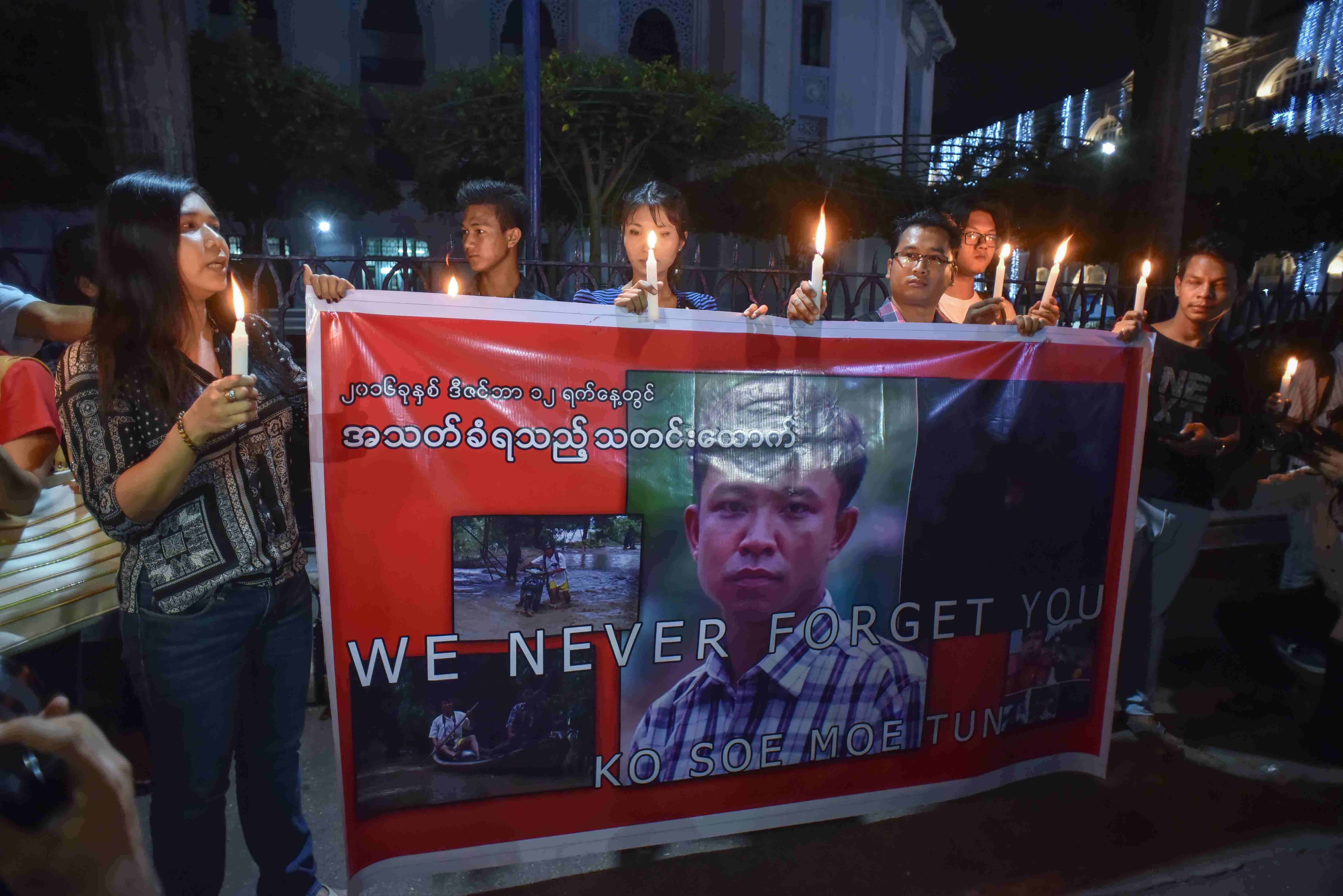 monywa reporter murder prayer vigil yangon