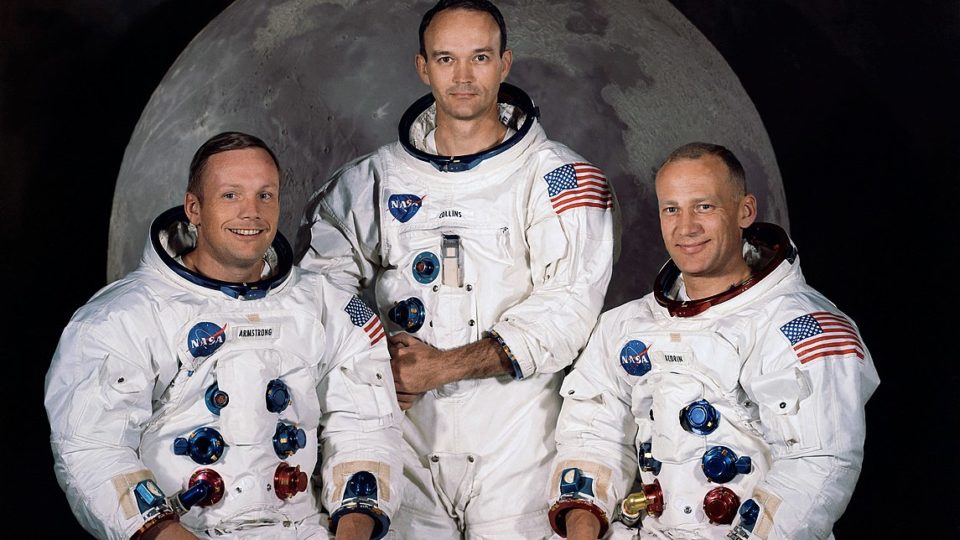 The Apollo 11 lunar landing mission crew, from left, Neil A. Armstrong, commander; Michael Collins, command module pilot; and Edwin ‘Buzz’ Aldrin Jr., lunar module pilot in May 1969. Photo: NASA