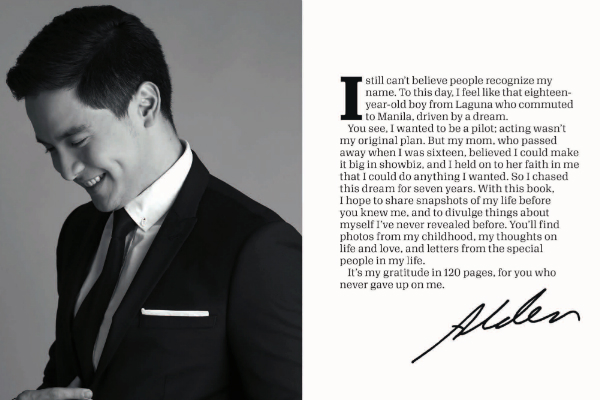 Inside pages of "Alden Richards: In My Own Words" 