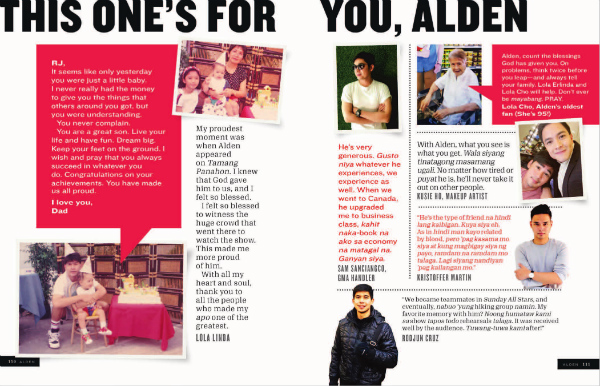 Inside pages of "Alden Richards: In My Own Words" 