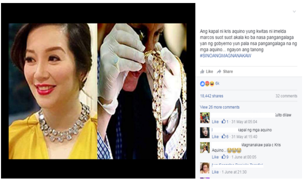 Kris Aquino blasts rumor alleging that she stole Imelda Marcos' jewelry |  Coconuts