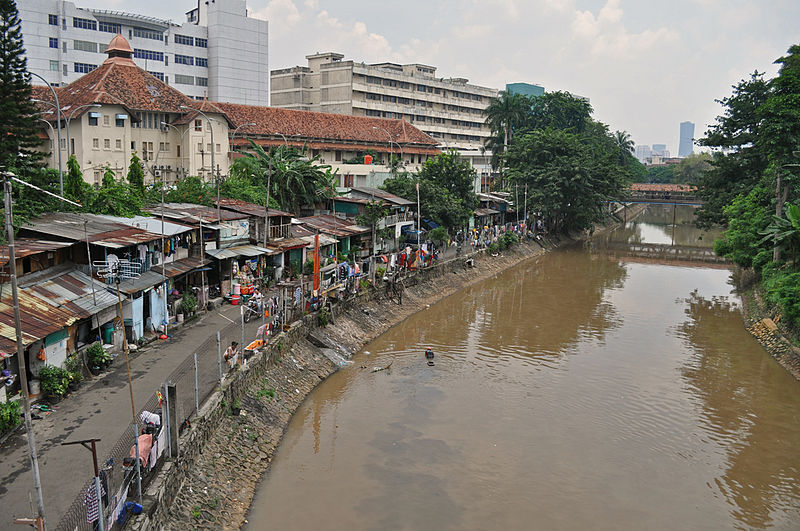 The Ciliwung river in Jakarta, AKA communal toilet for many.