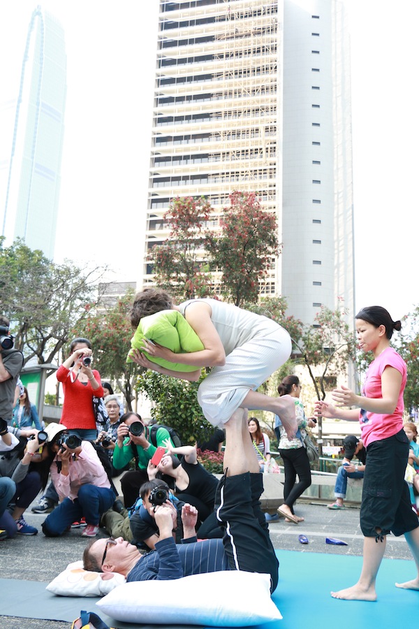 Acroyoga pillow fight