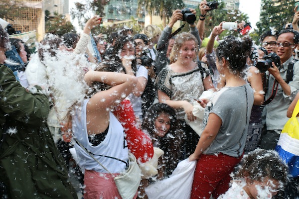 feathers from pillows