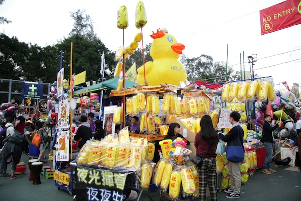 Chinese lantern and big rubber duck
