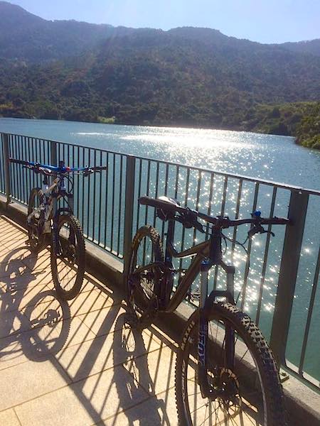 mountain bikes by Hong Kong Tai Lam Reservoir