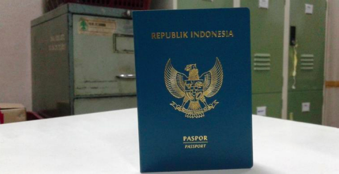 Photo illustration, Indonesian passport. 