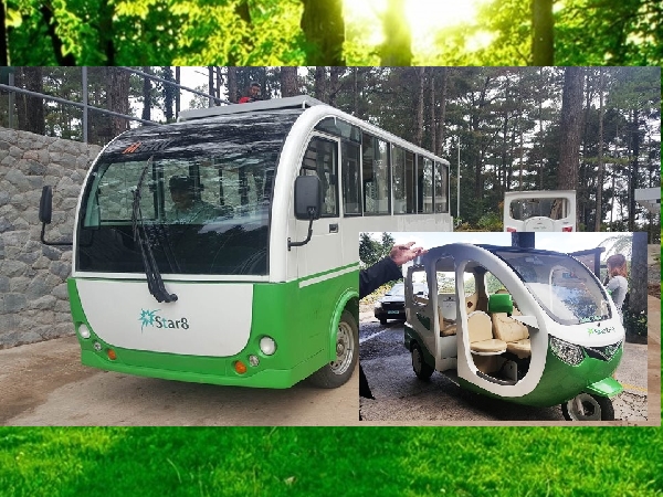 Solar energy powered tricycle bus on demo run in Baguio City Coconuts