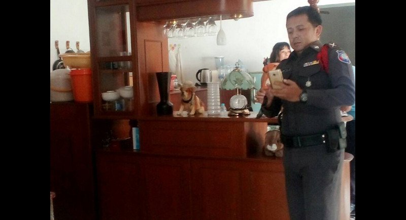 Police at the scene. Photo: The Phuket News