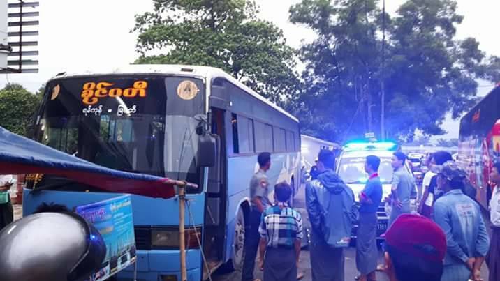 Police were called to the station once bus employees realized the man had passed away. Photo: Facebook / Lwin Oo