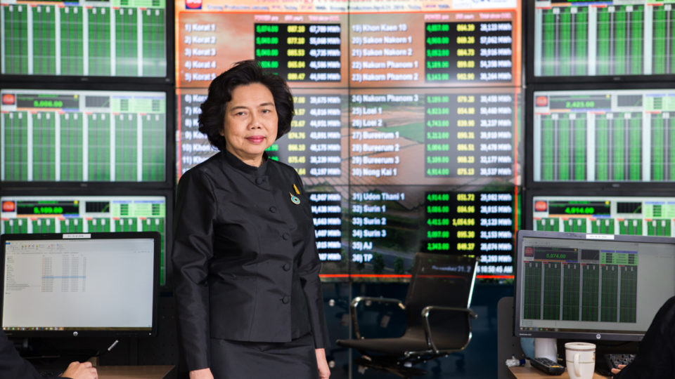 Wandee Khunchornyakong Juljarern, chair and CEO of Solar Power Company Group (SPCG), in the monitoring room of her head office in Bangkok, June 15, 2017.
