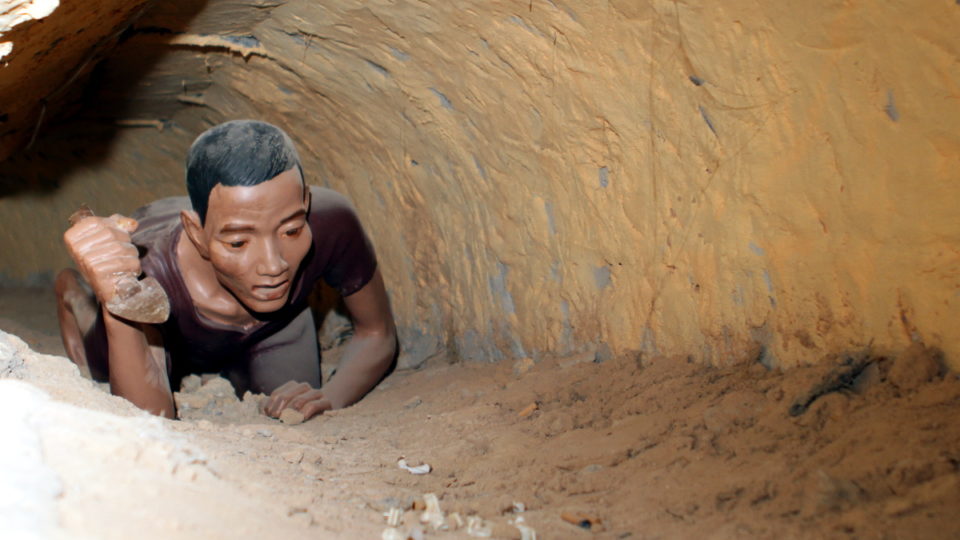 This image is of an unrelated prison tunnel that is part of a tourist attraction in Vietnam 