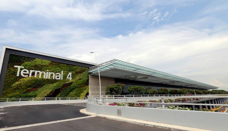 This greenwall facade by the departure kerbside area features 16,000 plants. Photo: Changi Airport/Facebook