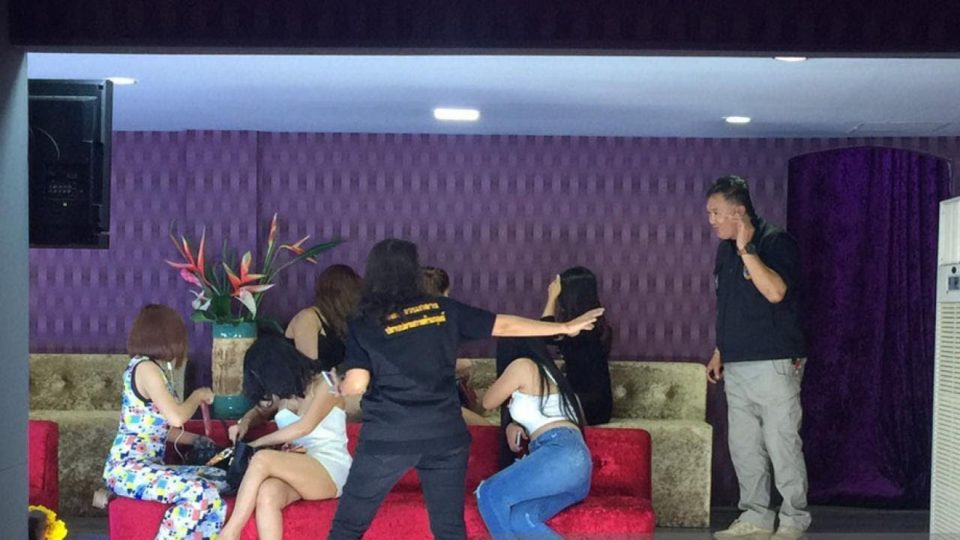 Last Tuesday’s raid on V2 Entertainment. Photo: Youtube