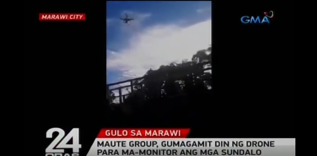 Philippine military tells reporters that the Maute terrorists have been using drones to watch the military. Screengrab from YouTube