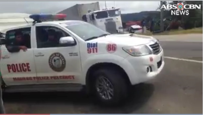 Police respond to attack on Presidential Security Group in North Cotabato. Screengrab from ABS-CBN News