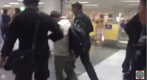 Men who share the same name as the Maute group are questioned by airport authorities. Screengrab from ABS-CBN 