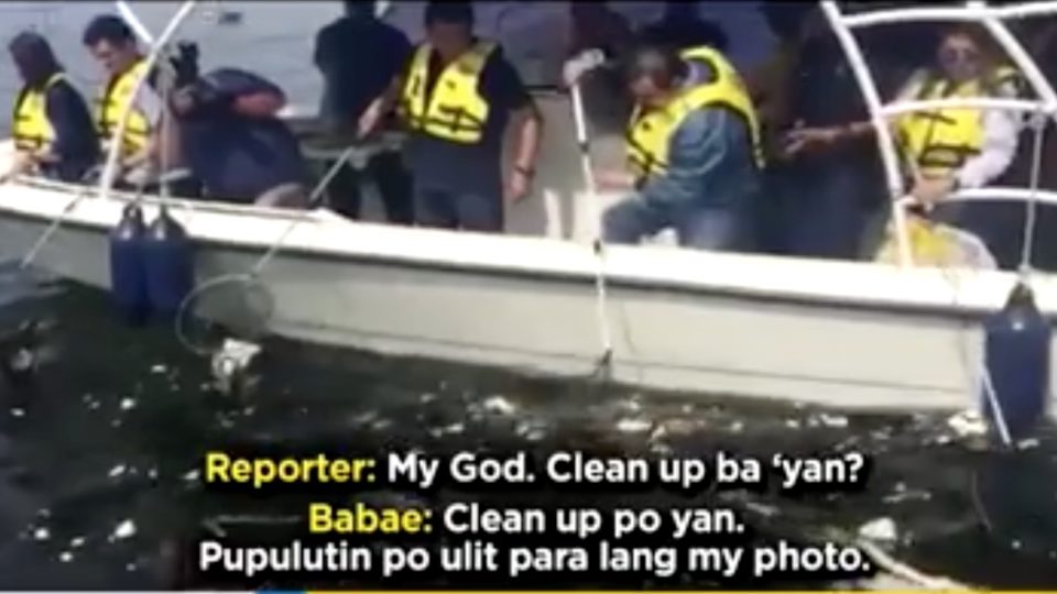 The real dirt behind political photo ops. PHOTO: Screengrab from Bandila footage