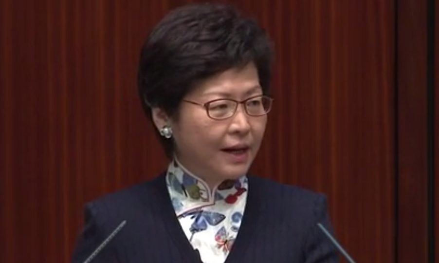 Carrie Lam at her first Legislative Council Q&A as Chief Executive. File photo: Information Services Department via Youtube