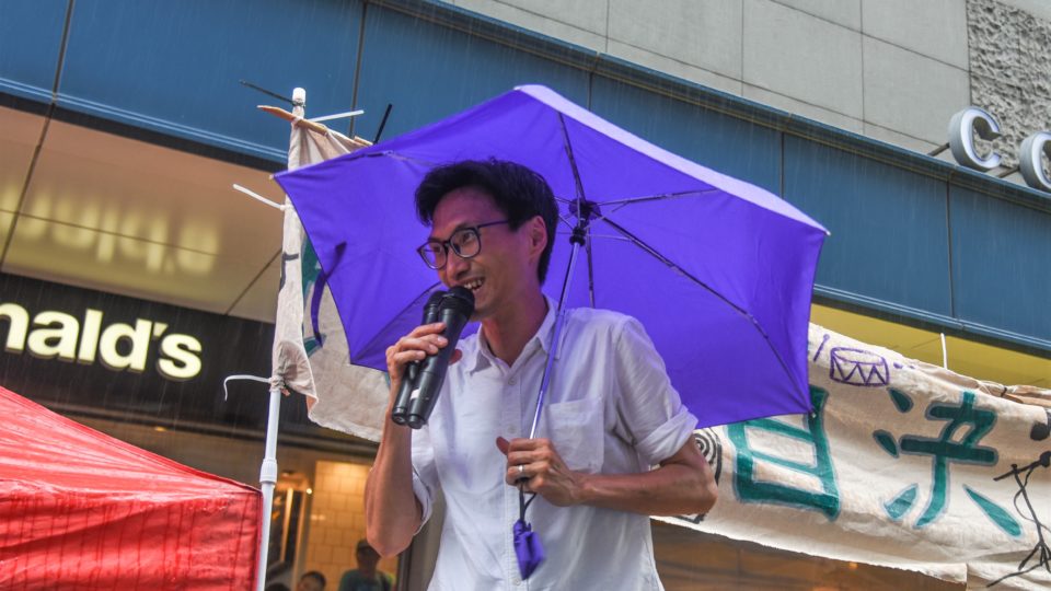 Lawmaker Eddie Chu speaking during the annual democracy rally in Hong Kong on July 1, 2017. Photo (for illustration): Annette Chan/Coconuts Media