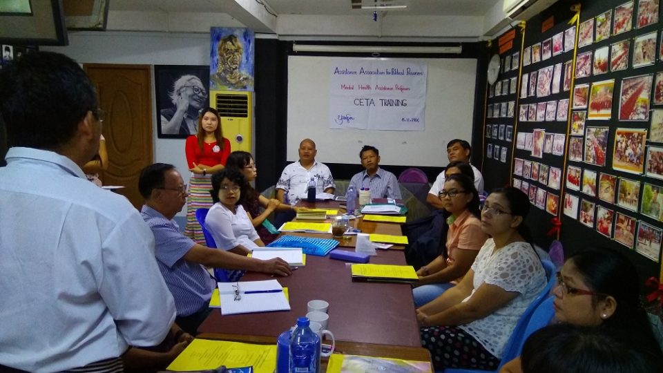 A CETA counseling course conducted by the AAPP in Yangon in 2016. Photo: AAPP