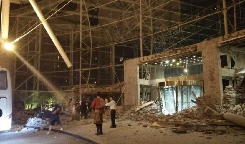 The 6.5-magnitude quake hit the popular tourist destination of Jiuzhaigou for around one minute late last night. At least 13 are reported dead. Photo: Weibo