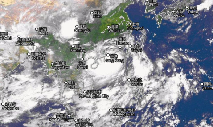 A satellite image of Typhoon Hato over Hong Kong at 5:30am on August 23, 2017. Photo: Hong Kong Observatory