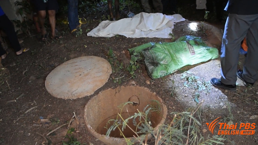 The septic near where the girl was found. Photo: Thai PBS