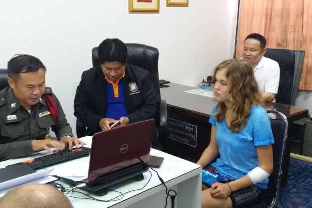 Ms Campbell, in blue via Facebook 