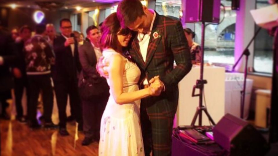 Celebrity doctors Vicky Belo and Hayden Kho share a sweet moment at their pre-wedding party in Paris. PHOTO: Instagram/Vicky Belo