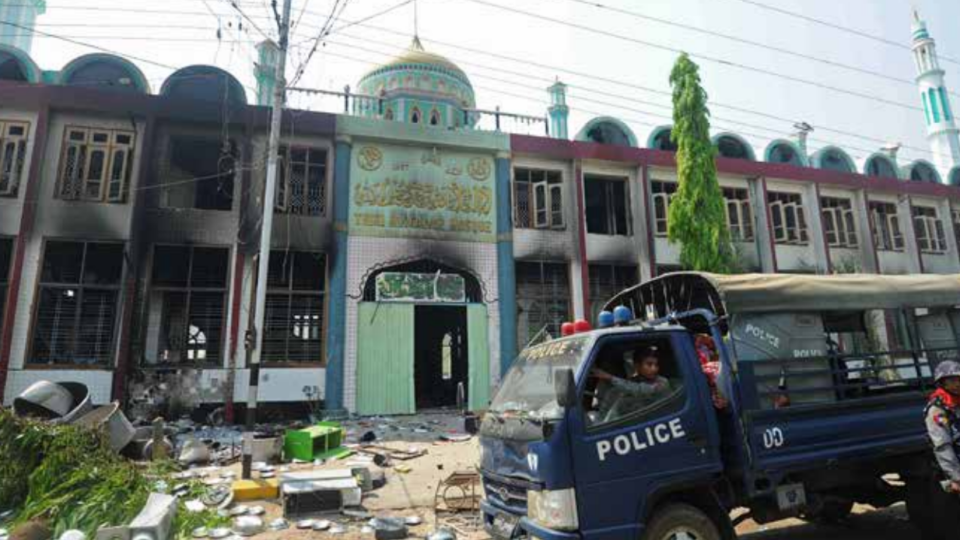 A damaged mosque in Meiktila, Mandalay Region. Photo: BHRN