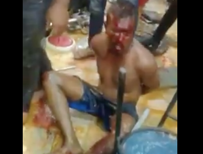 Taken from video shot of the incident 