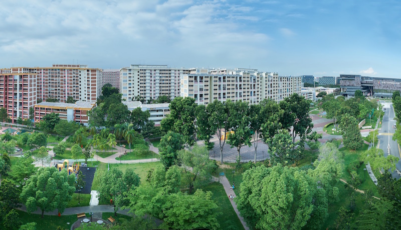 Tampines Central Park, where the iconic watermelon and mangosteen playgrounds are located. Photo: National Heritage Board