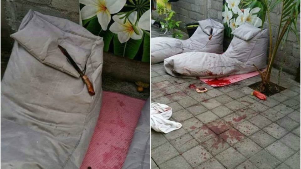 Shots of the bloody crime scene posted to the GoFundMe page raising money for the victim (link at the bottom of the article) 