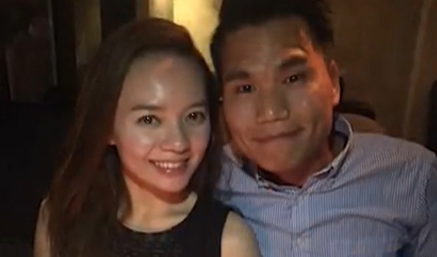 Tiffany Fong (L) and Hugo Chow (R) are seen in a photo from Facebook. Screenshot: Apple Daily