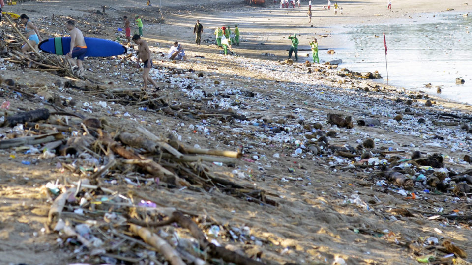 Trash washed up on Bali’s Kuta beach in February 2016. Reuters/Antara News Agency