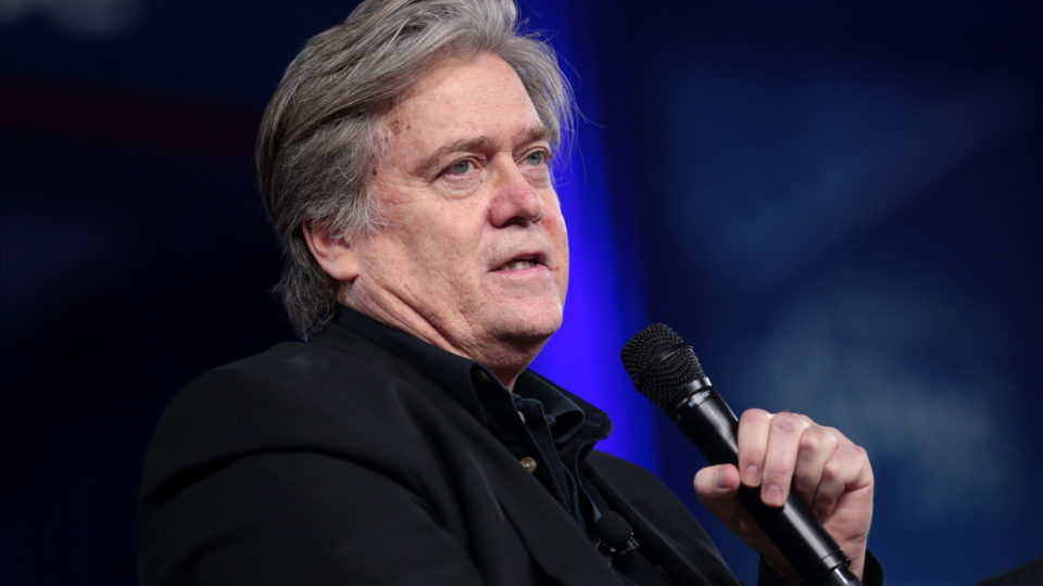 Steve Bannon speaking at the 2017 Conservative Political Action Conference (CPAC) in National Harbor, Maryland. Photo: Gage Skidmore via Flickr