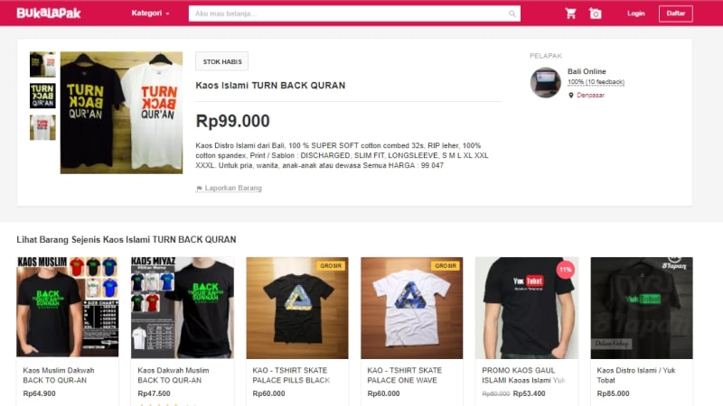 Screencap from Bukalapak taken by Kumparan