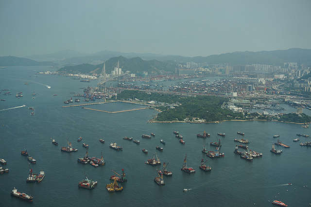 A picture of the port of Hong Kong, listed as the home port of the Brightoil Lucky tanker which crashed into a Chinese vessel off the coast of Japan