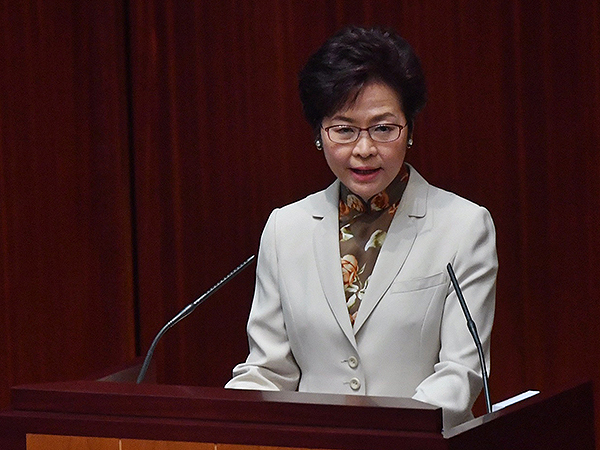  Chief Executive Carrie Lam delivers her 2017 Policy Address at the Legislative Council on October 11