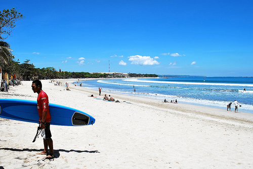 The tourist hub of Kuta, far removed from the volcano. Photo: Wikimedia Commons