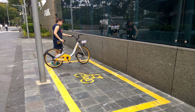 The bike parking box. Photo: Land Transport Authority – We Keep Your World Moving/Facebook