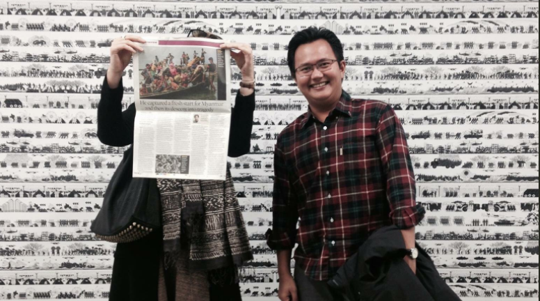 Minzayar Oo in London on October 23, 2017. Photo: Twitter / Abigail Haworth