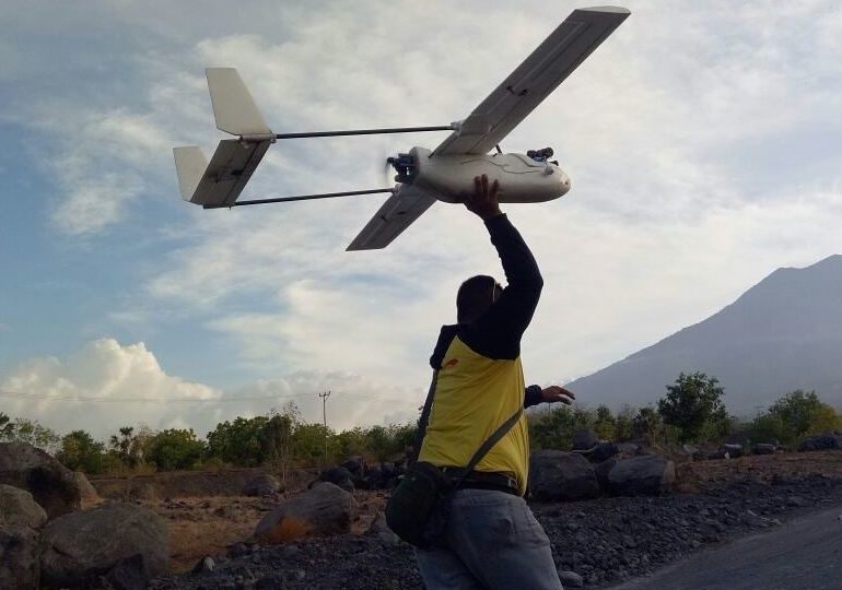 The Koax 3.0 was brought in to monitor Bali’s Mount Agung. Photo via Sutopo Purwo Nugroho, BNPB/Twitter
