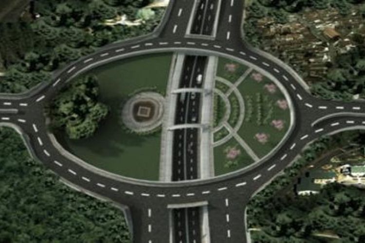 A rendering of the underpass to be completed at the Ngurah Rai roundabout. Photo via Ministry of Public Works and Public Housing