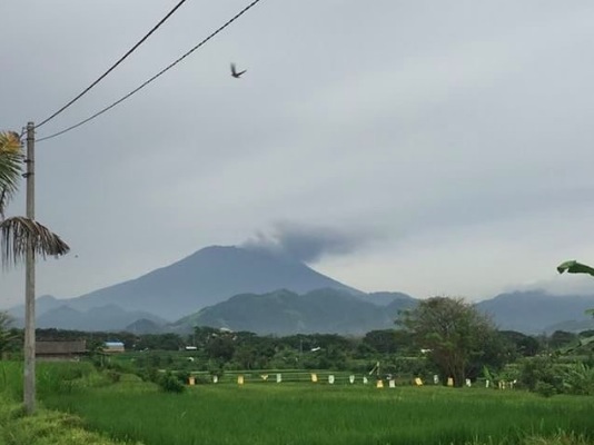 Mount Agung, as seen on Nov. 21, 2017. Photo via Facebook/BNPB