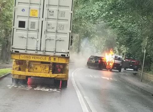 A picture of the scene shortly after the heist.