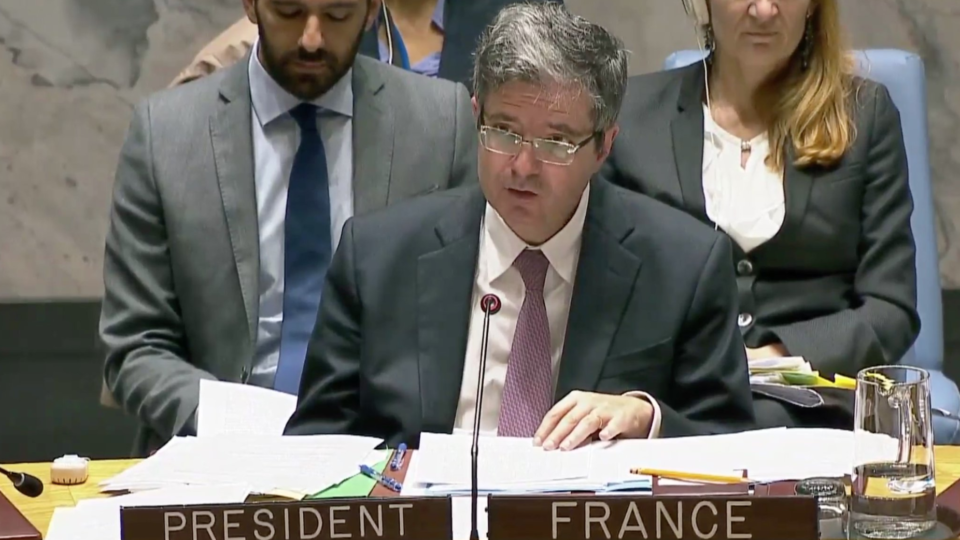 French UN ambassador and October’s Security Council president François Delattre. Photo: Twitter / Mikado FM